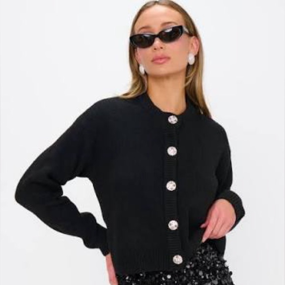 Maggie Cardigan - Black with Silver Buttons (Show Me Your Mumu)